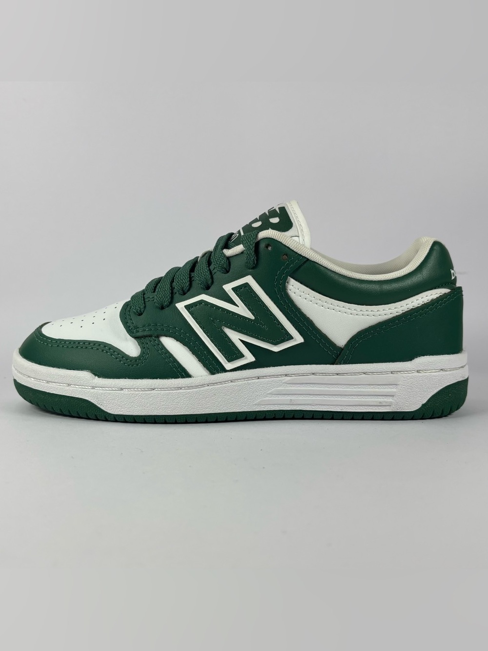New Balance Kids Dark Green & White Low-Top Sneakers